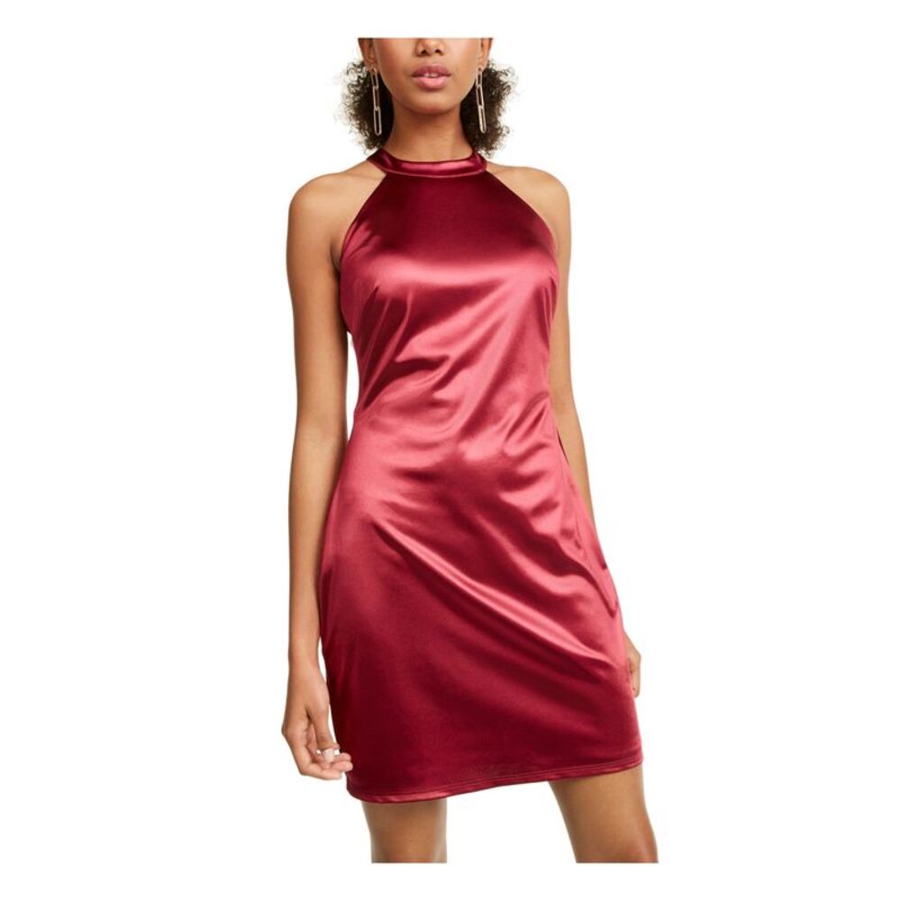 CRYSTAL DOLLS Maroon Sleeveless Short Dress 7